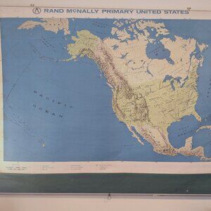 Vintage Rand McNally Roll down map of North America